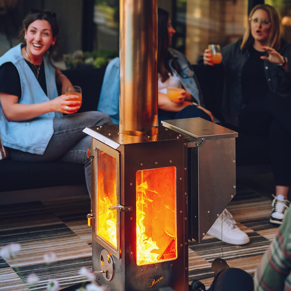 Eco-friendly wood pellet patio heater made in USA