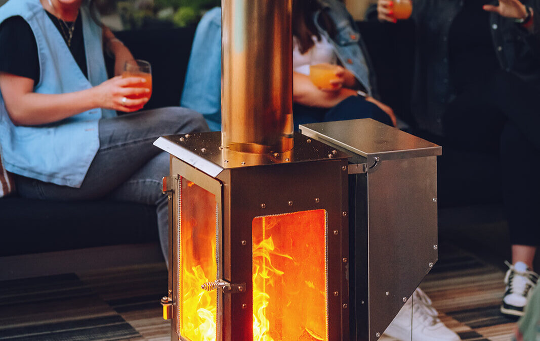 Eco-friendly wood pellet patio heater made in USA