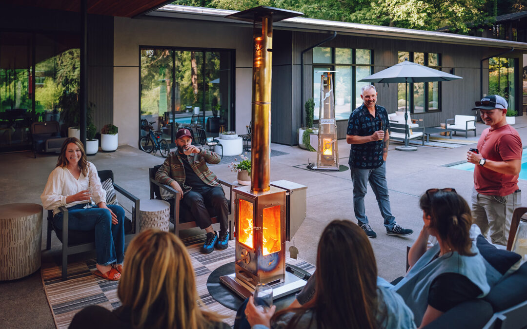 Timber Stoves Revere 90,000 BTU stainless steel patio heater